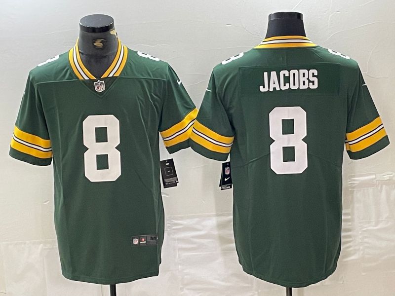Men Green Bay Packers #8 Jacobs Green Second generation 2024 Nike Limited NFL Jersey->->NFL Jersey